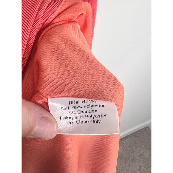 Katie May Desiree Asymmetric One-Shoulder Thigh Slit Maxi Dress Coral Women's XS - Picture 12 of 13